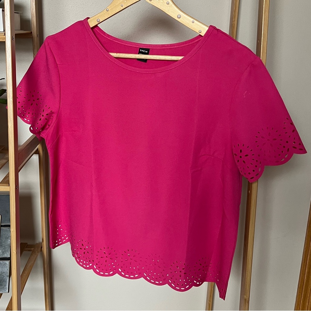 Pink Laser cut Detail Top